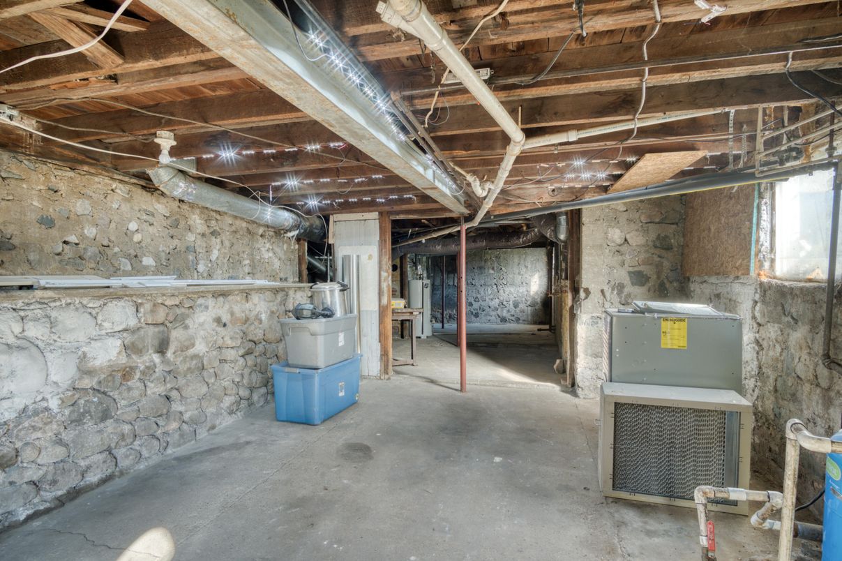 Interior, Stone Walls, Wooden Beams