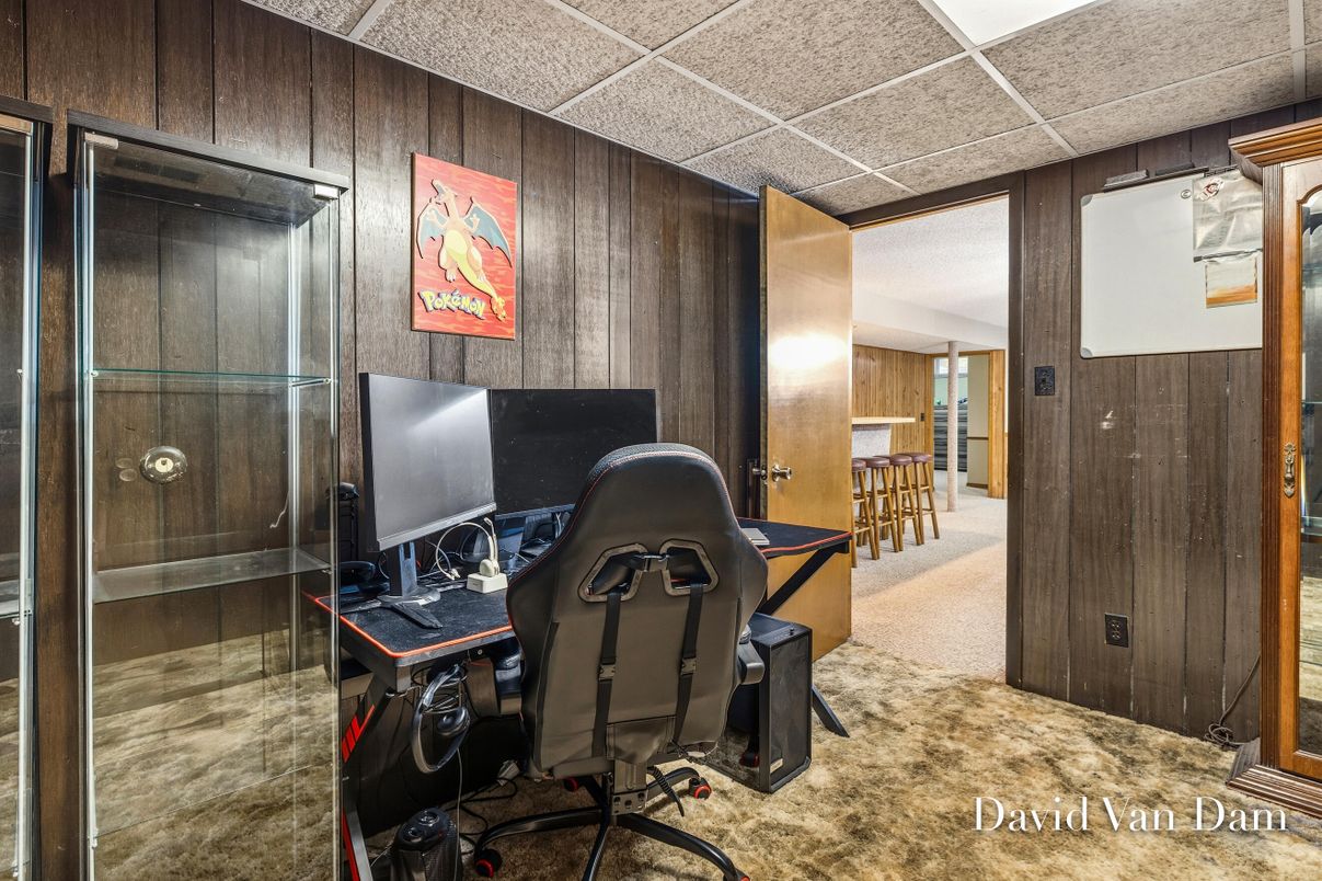 Home Office, Interior, Wooden Walls