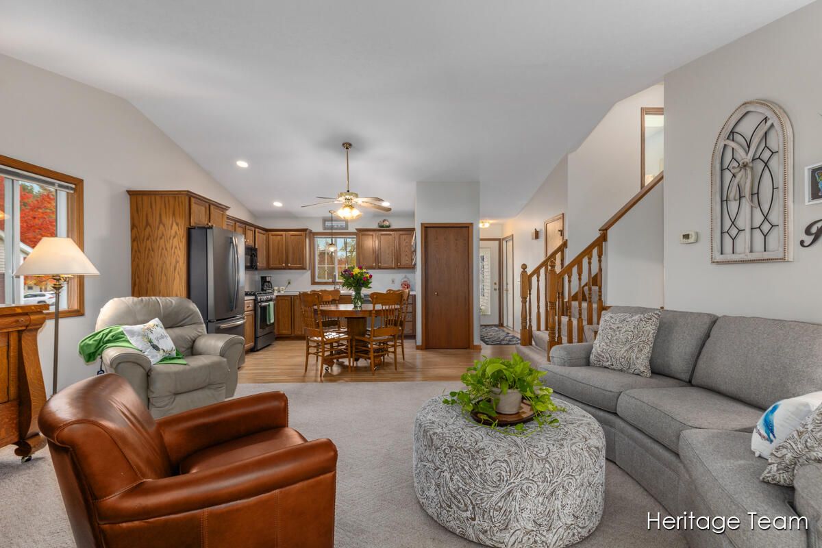 Dining room, Interior, Kitchen, Living room, Recessed Lighting, Stainless Steel Appliances
