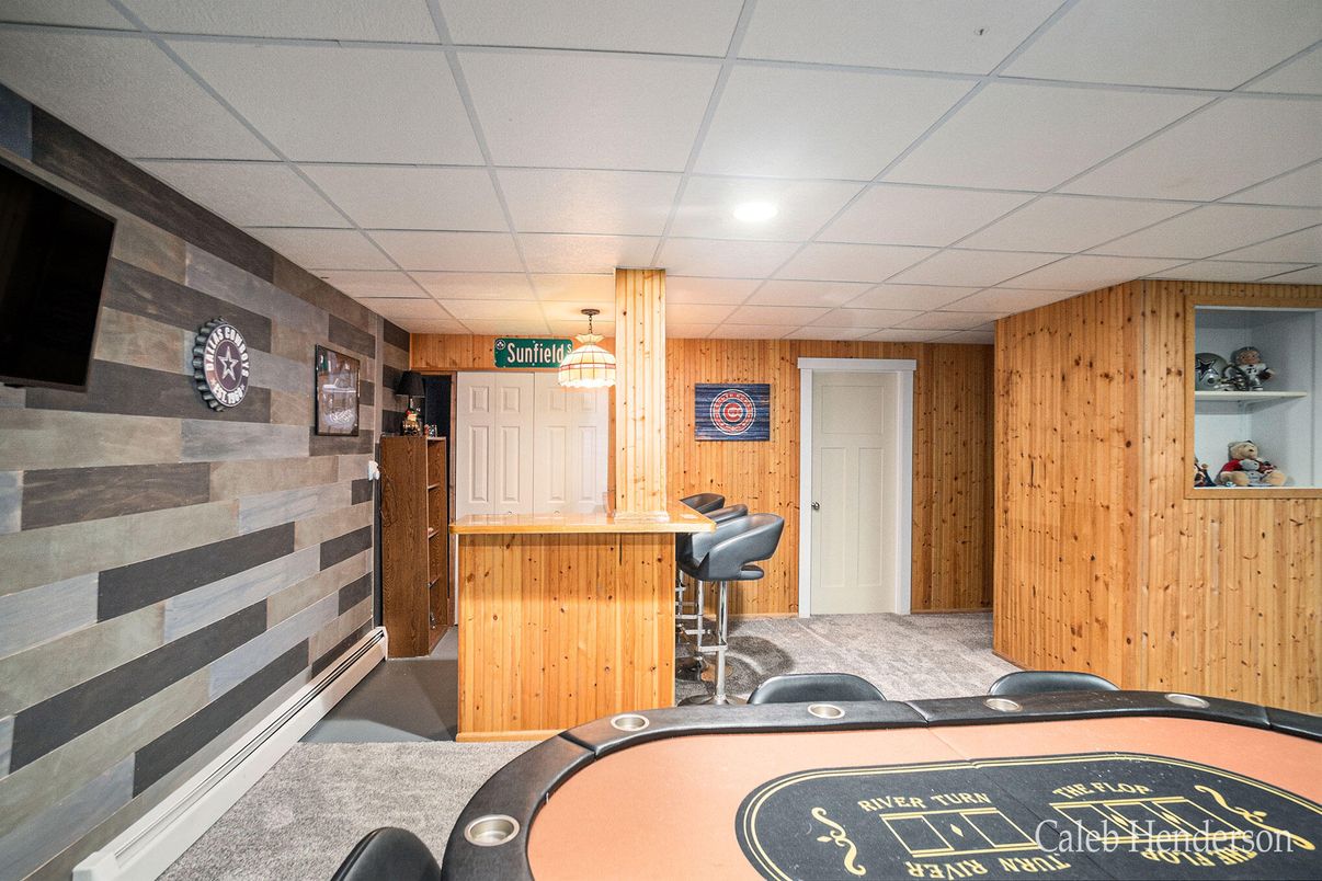 Game Room, Interior, Recessed Lighting, Wooden Walls