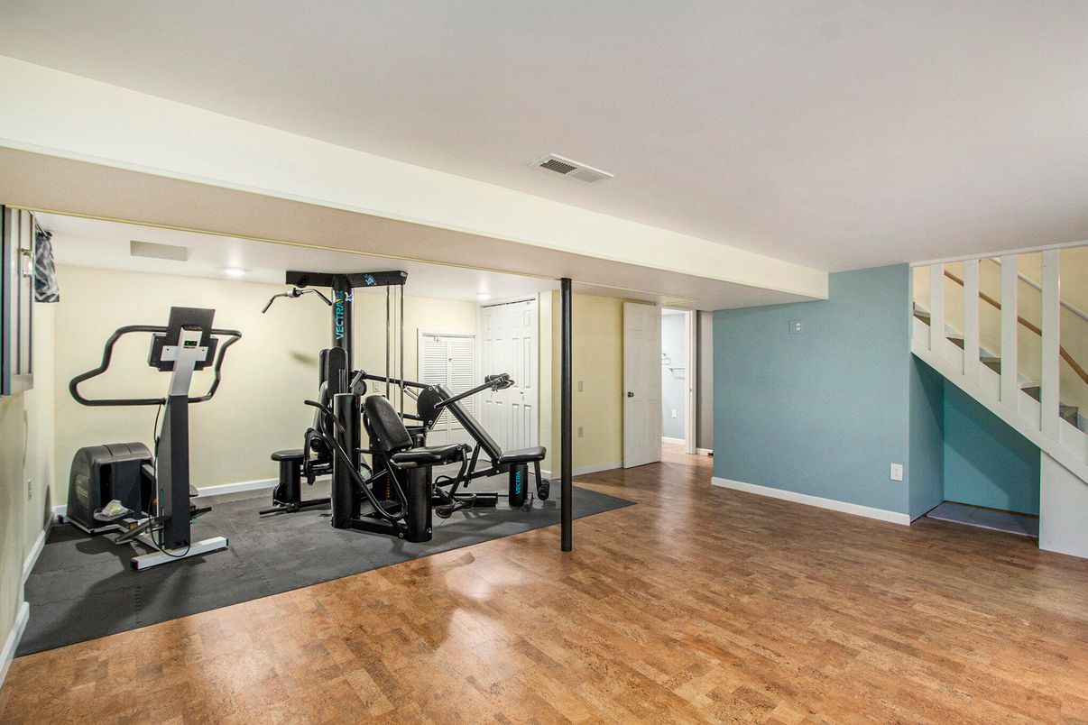Fitness Equipment, Interior, Wood Texture Flooring