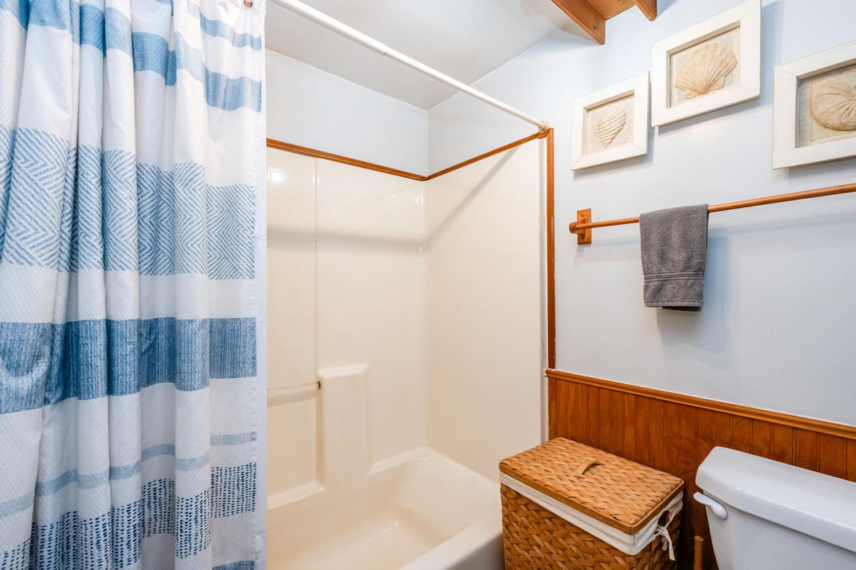 Bathroom, Interior, Wooden Beams