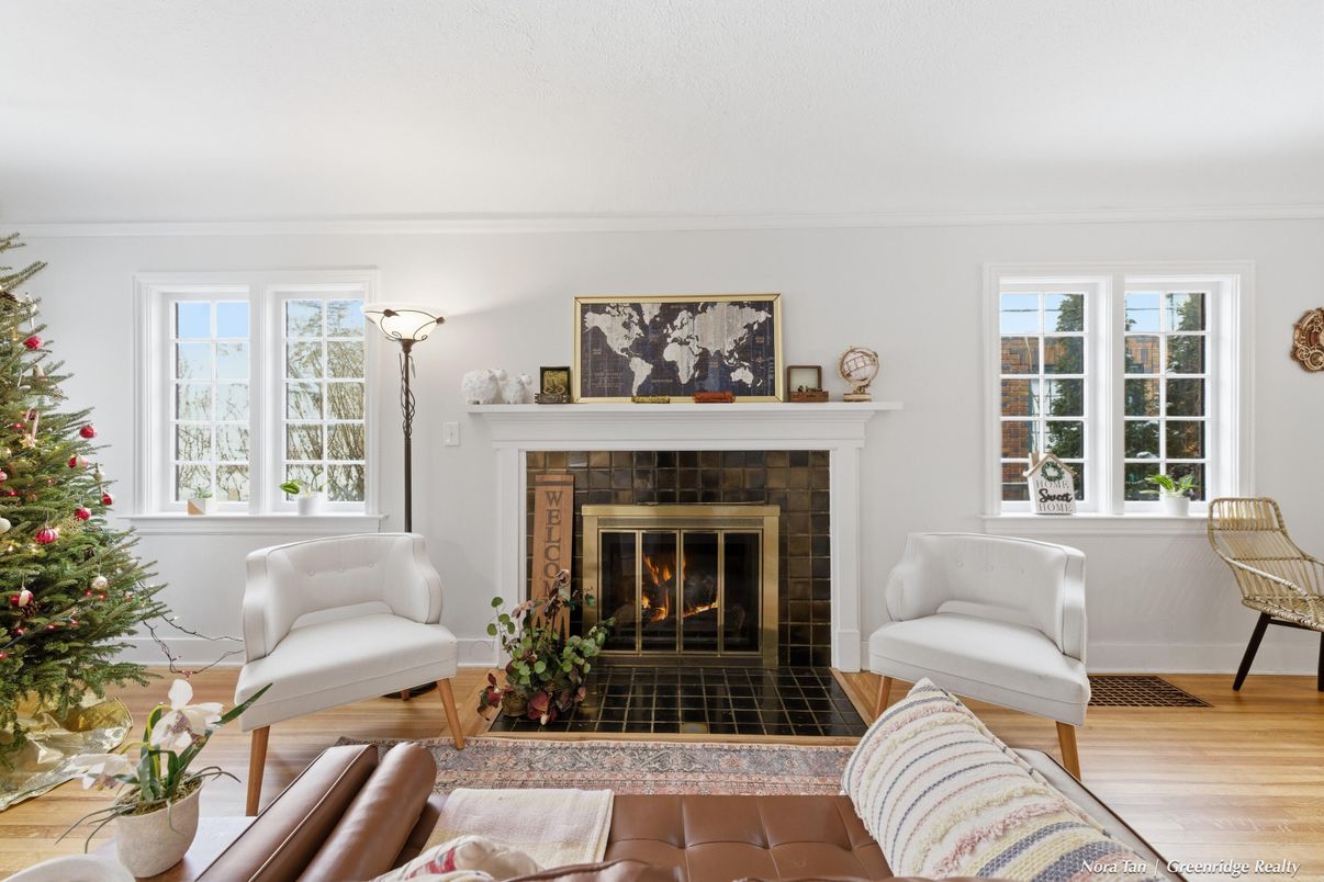 Fireplace, Interior, Wood Texture Flooring