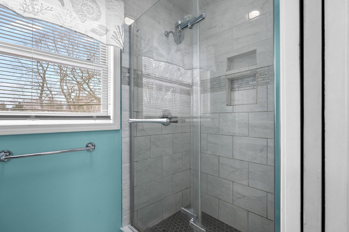 Bathroom, Glass Shower, Interior, Marble Walls