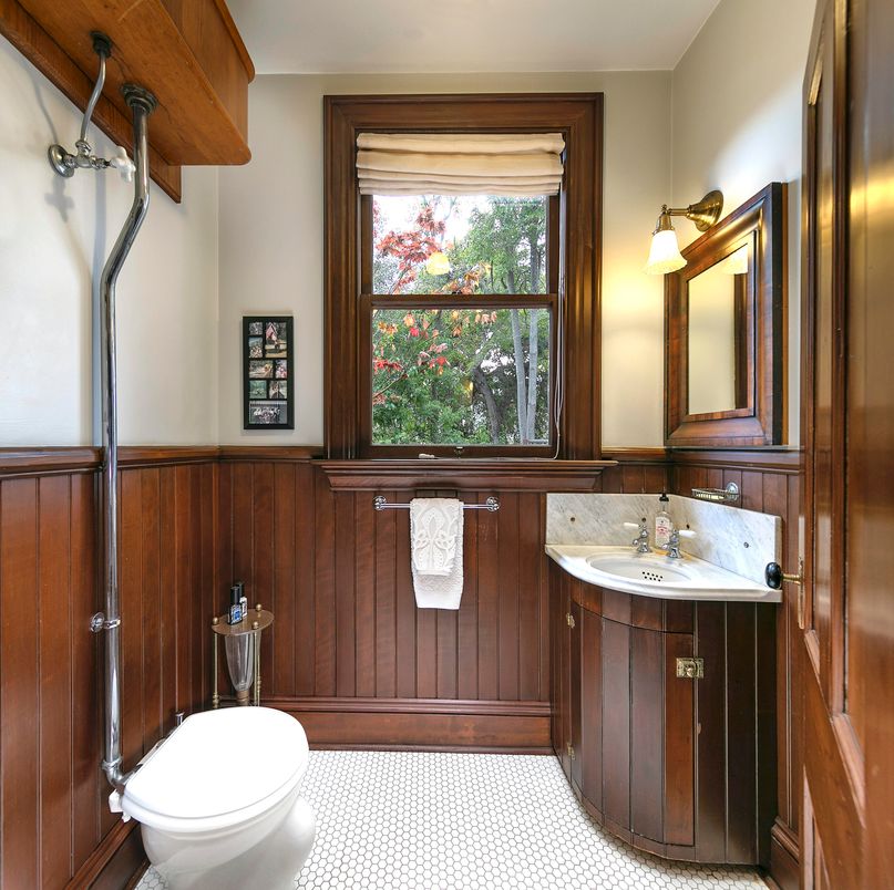 Bathroom, Interior, Wooden Walls