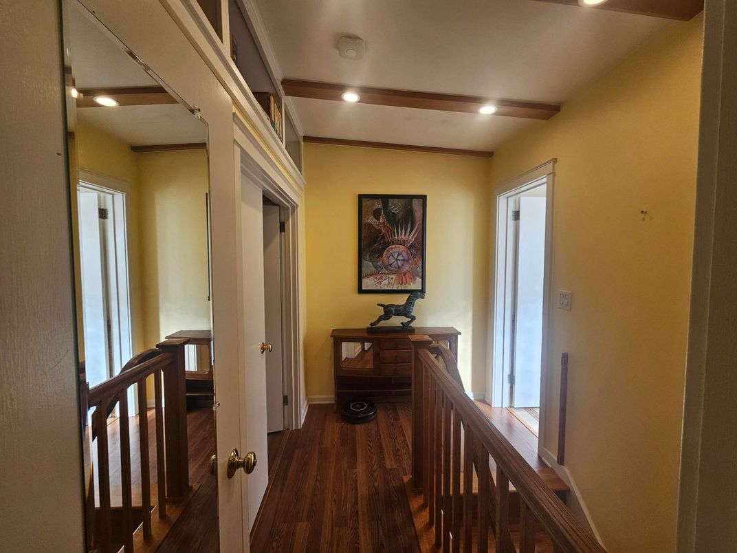 Interior, Recessed Lighting, Wooden Beams, Wood Texture Flooring
