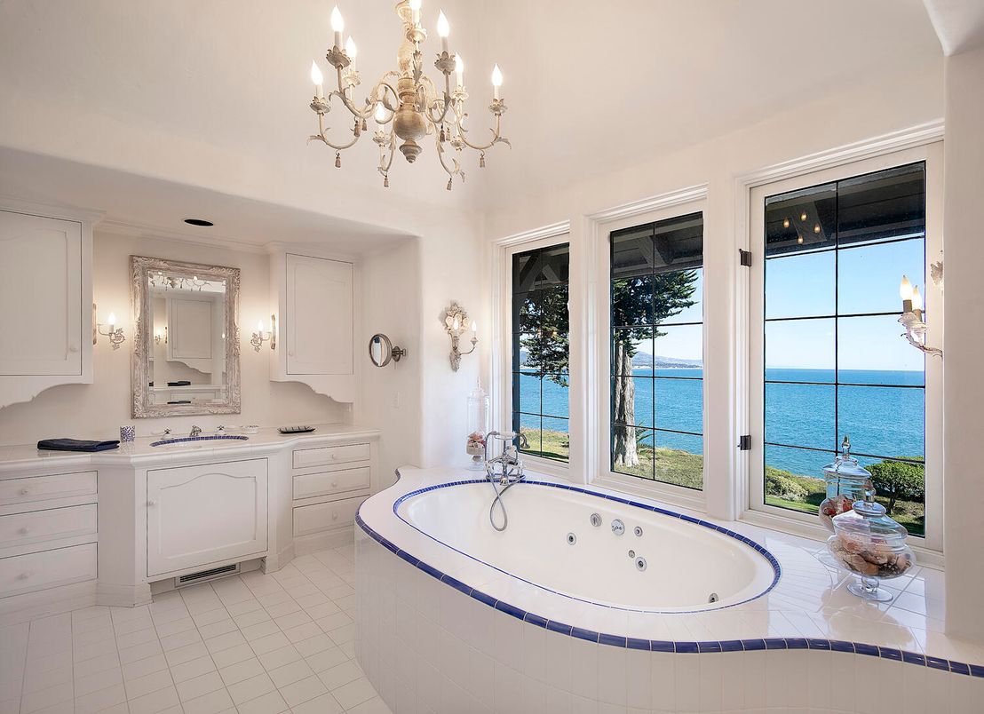 Bathroom, Chandelier, Dual Sink Vanities, Interior, Water