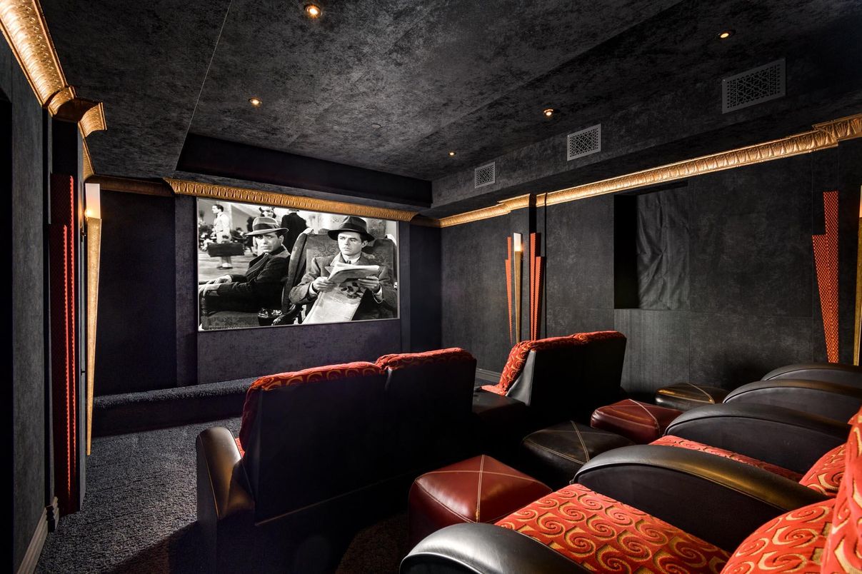 Home Theatre Room, Interior, Projection Screen, Recessed Lighting, Theatre Room