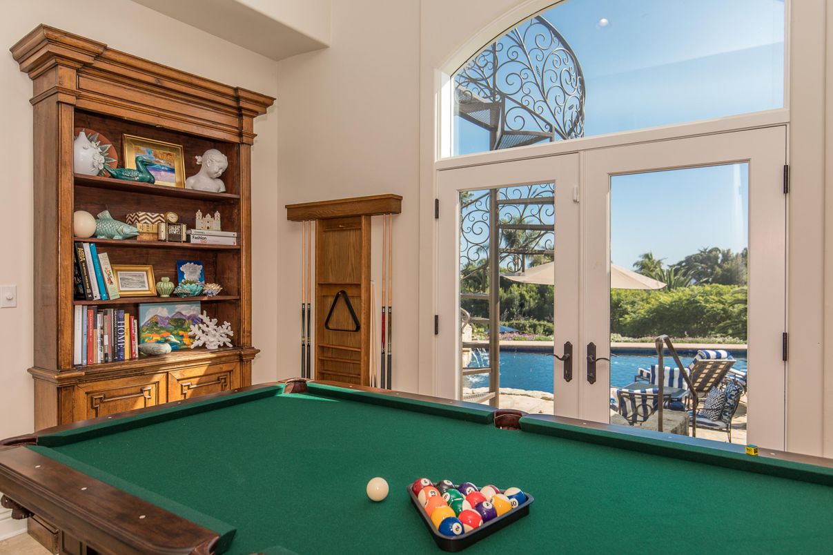 Billiard Table, Game Room, Interior, Recessed Lighting, Water
