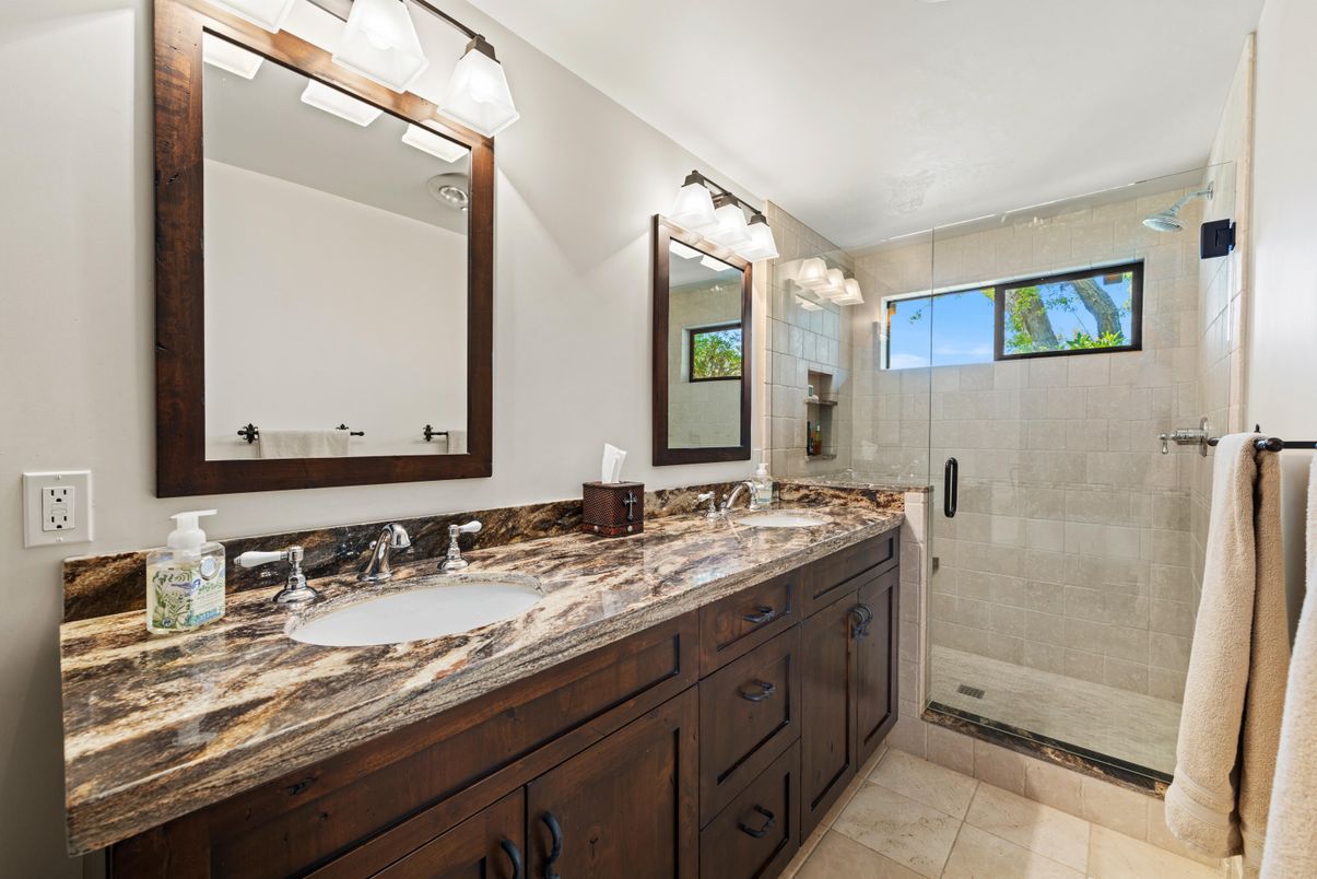 Bathroom, Dual Sink Vanities, Glass Shower, Interior