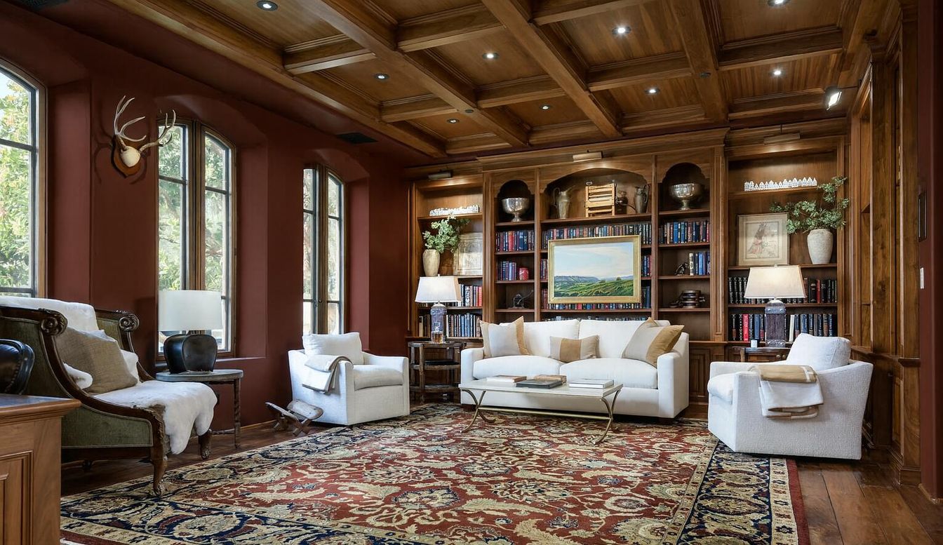 Interior, Living room, Recessed Lighting, Wooden Beams, Wooden Ceilings, Wood Texture Flooring