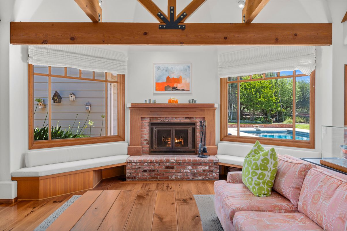 Fireplace, Interior, Wooden Beams, Wood Texture Flooring