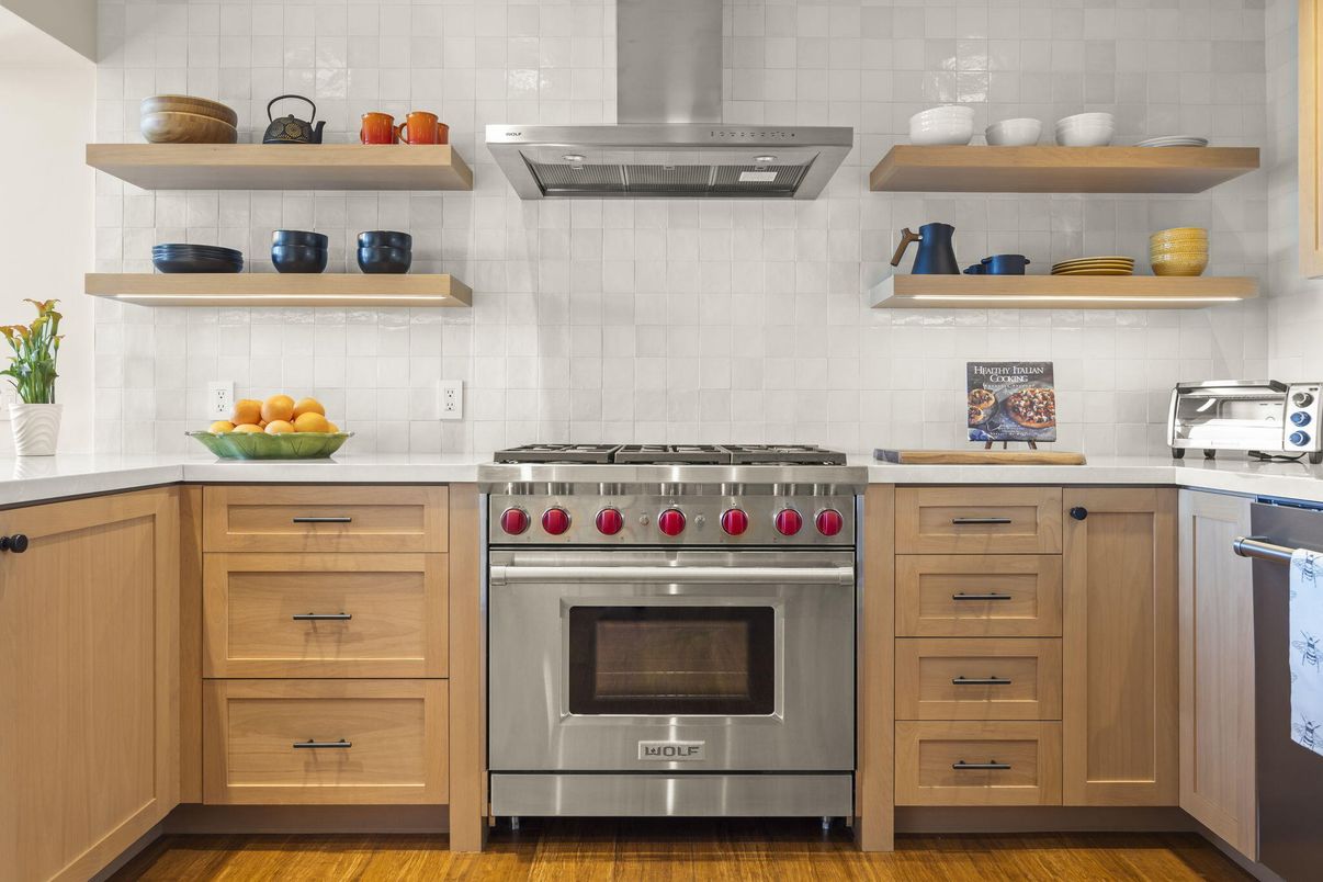 Interior, Kitchen, Stainless Steel Appliances, Wood Texture Flooring