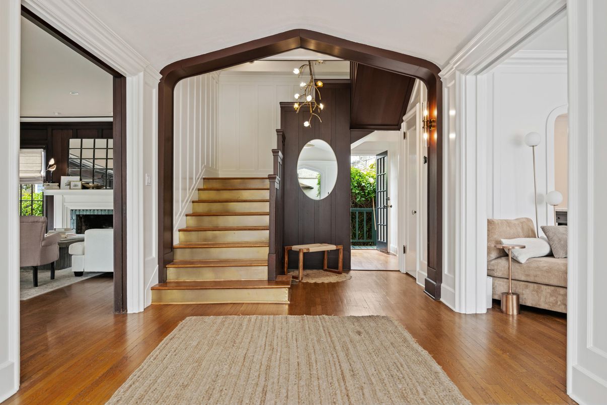 Fireplace, Interior, Pendant Lights, Wood Texture Flooring