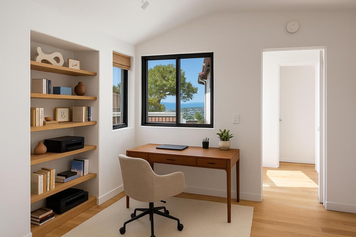 Home Office, Interior, Water, Wood Texture Flooring