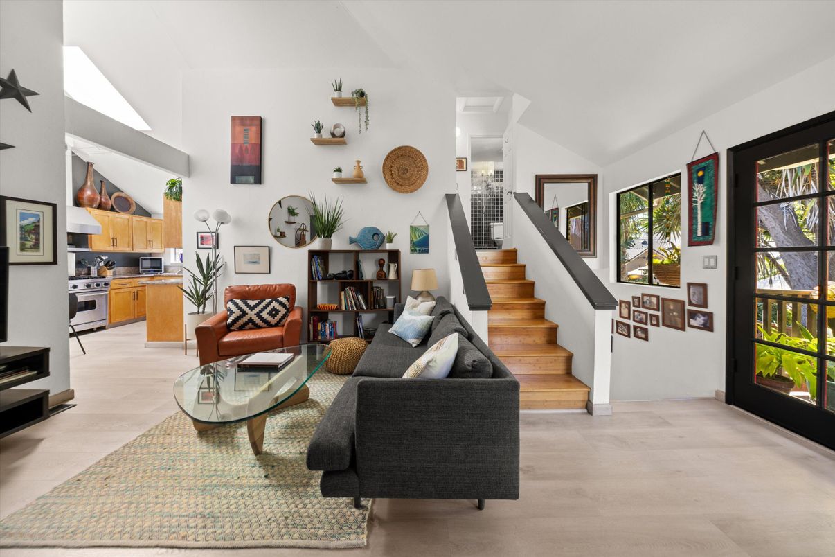 Interior, Kitchen, Living room, Stainless Steel Appliances, Wood Texture Flooring