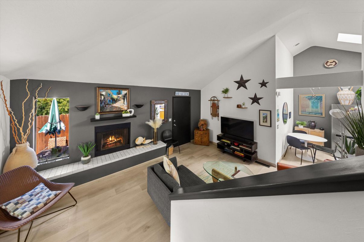 Fireplace, Interior, Living room, Wood Texture Flooring