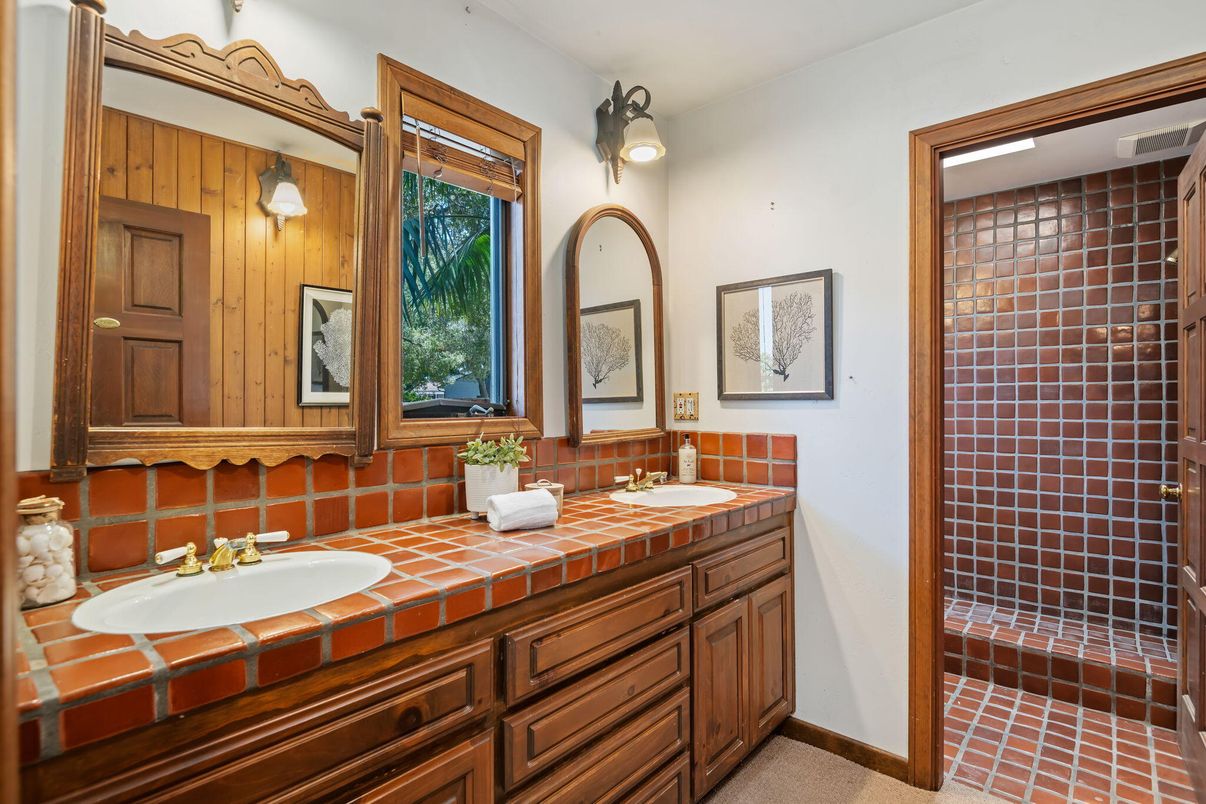 Bathroom, Dual Sink Vanities, Interior, Tile Countertops