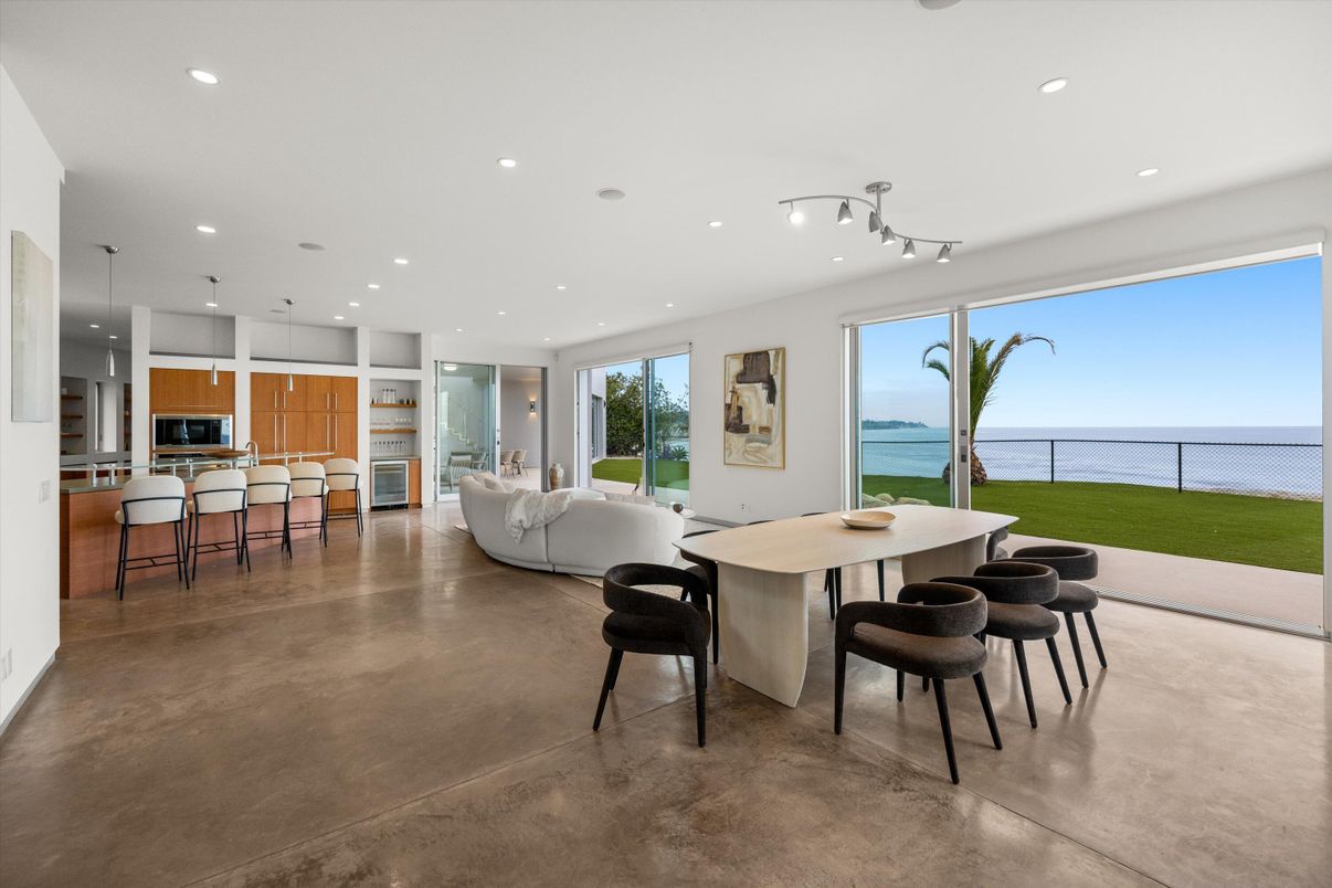 Dining room, Interior, Kitchen, Living room, Recessed Lighting, Stainless Steel Appliances, Water