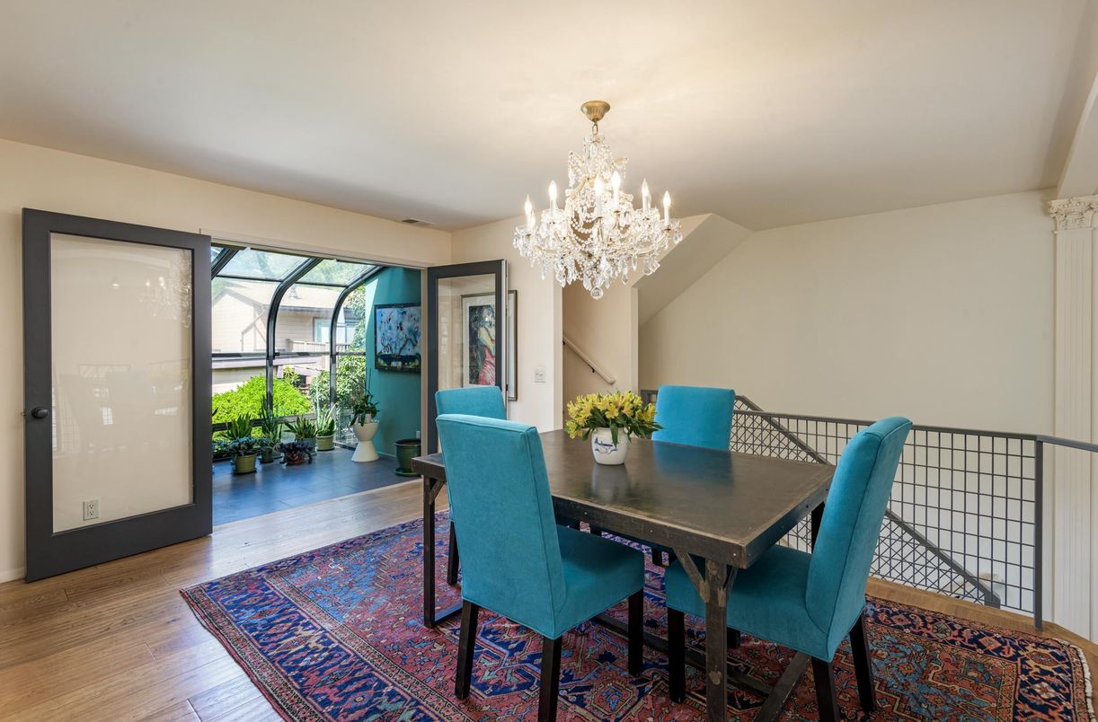 Chandelier, Dining room, Interior, Wood Texture Flooring
