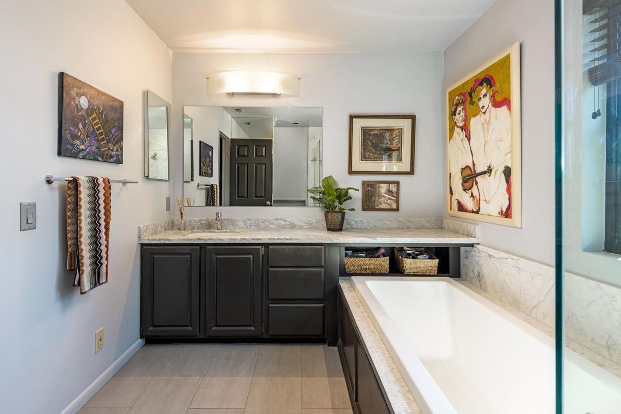 Bathroom, Dual Sink Vanities, Interior, Marble Walls