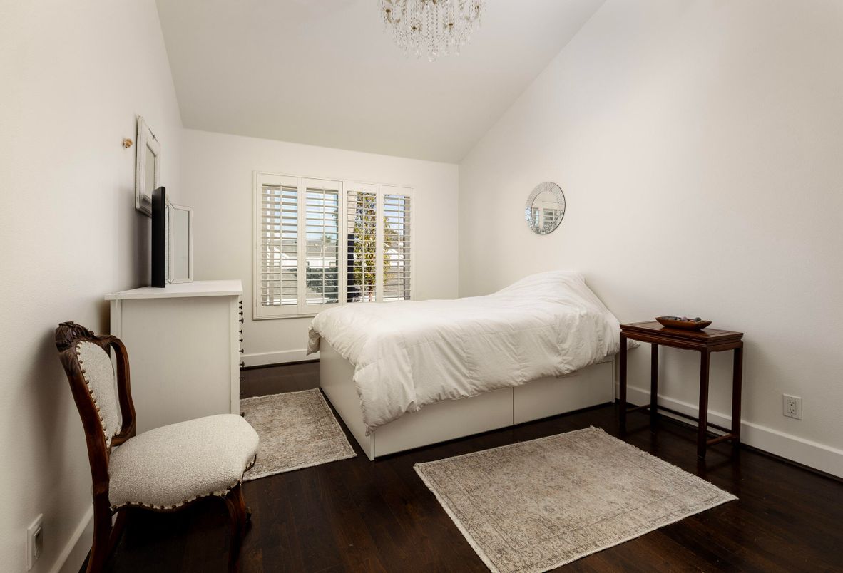 Bedroom, Chandelier, Interior, Wood Texture Flooring