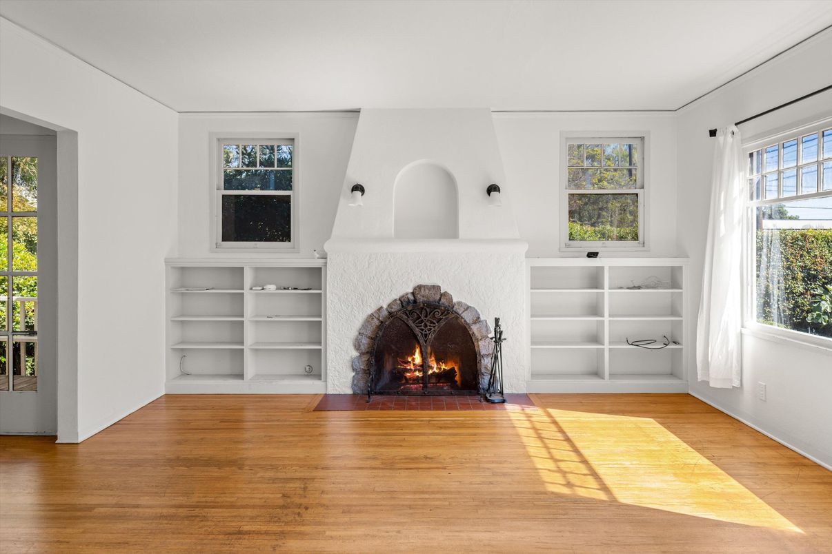 Fireplace, Interior, Wood Texture Flooring