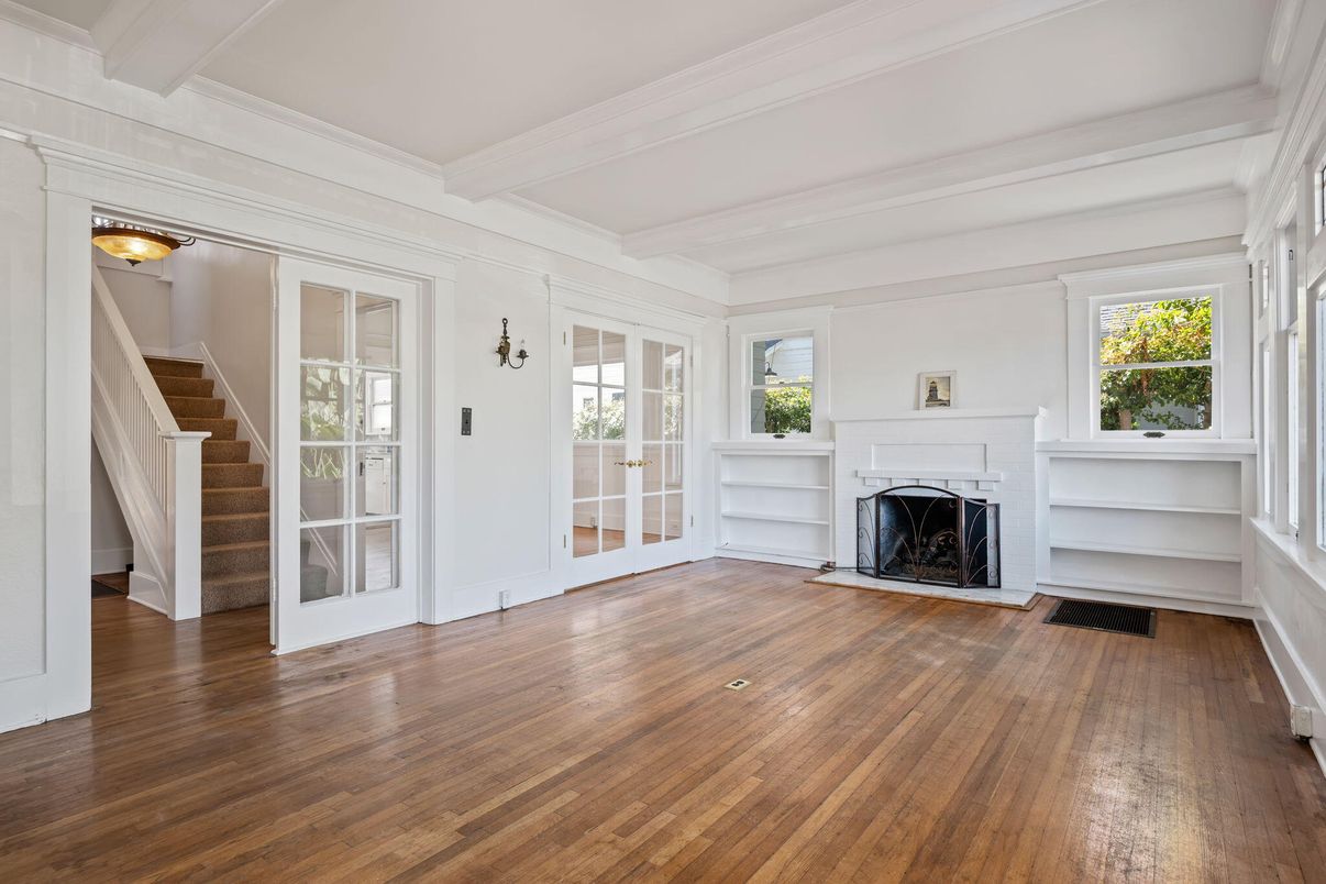 Empty room, Fireplace, Interior, Wood Texture Flooring