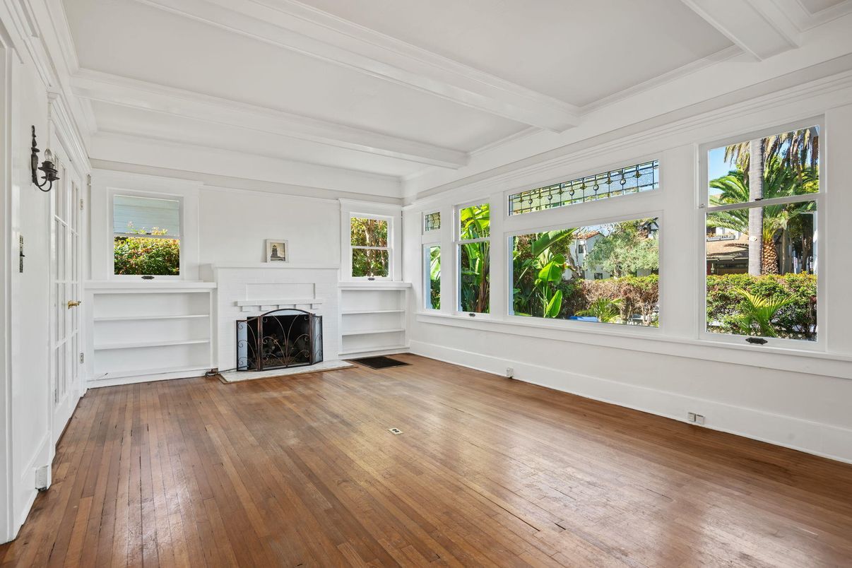 Empty room, Fireplace, Interior, Wood Texture Flooring