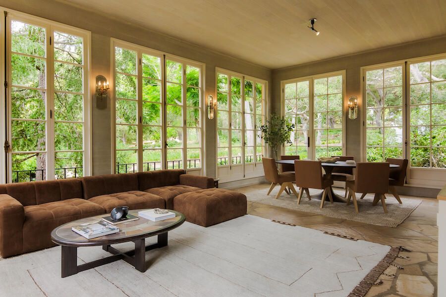 Dining room, Interior, Living room, Sun Room, Wood Texture Flooring