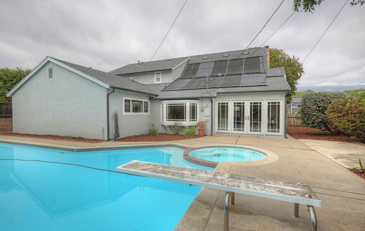 Exterior, Pool, Solar Panels