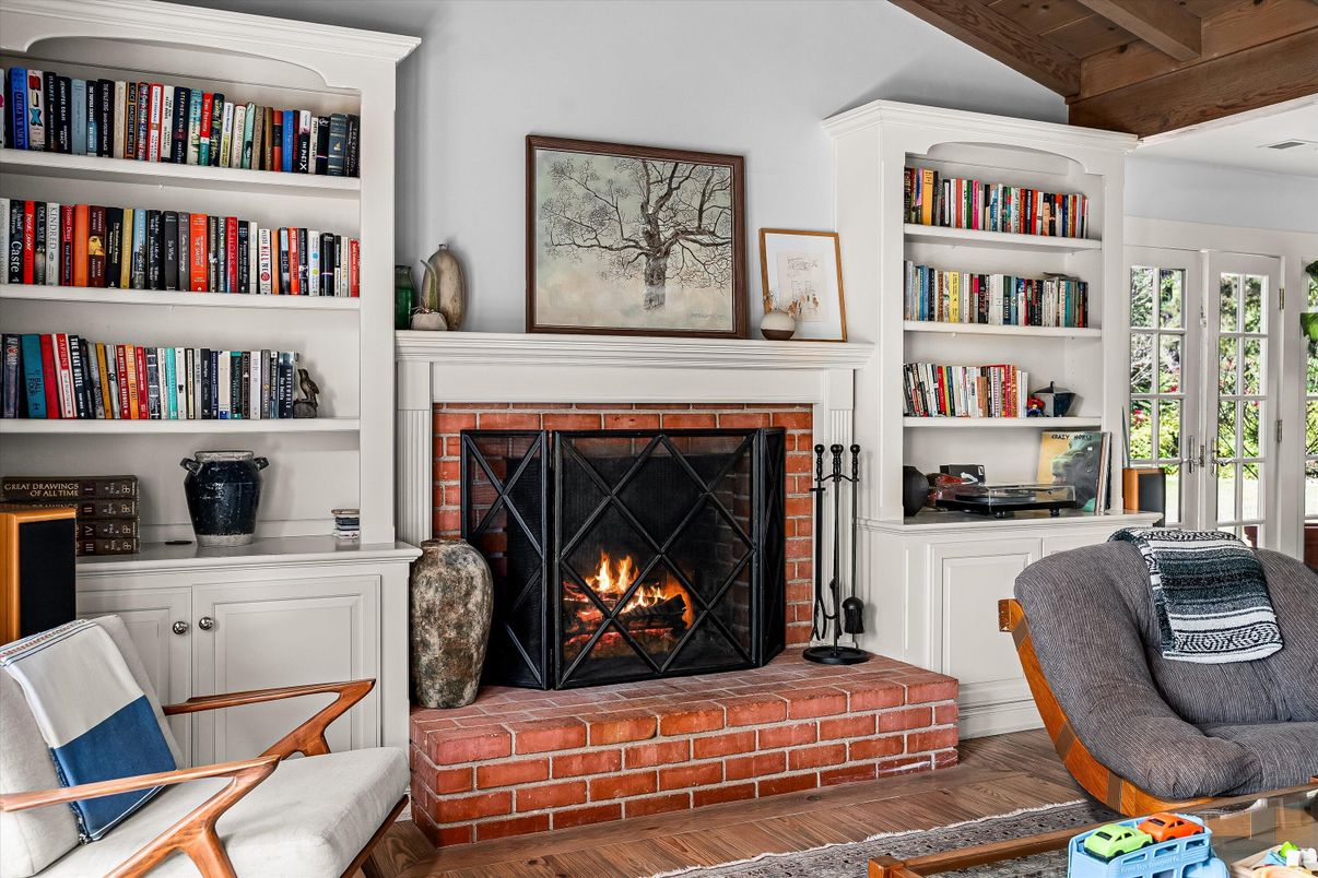 Fireplace, Interior, Wooden Beams, Wood Texture Flooring