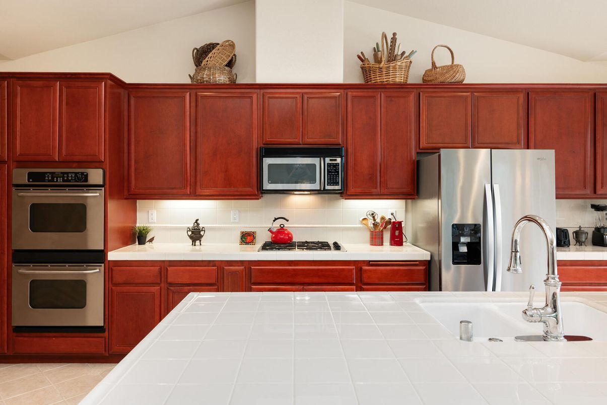 Interior, Kitchen, Stainless Steel Appliances, Tile Countertops
