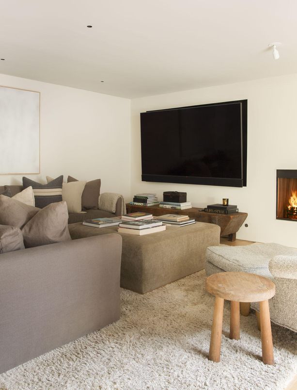 Fireplace, Interior, Living room, Recessed Lighting