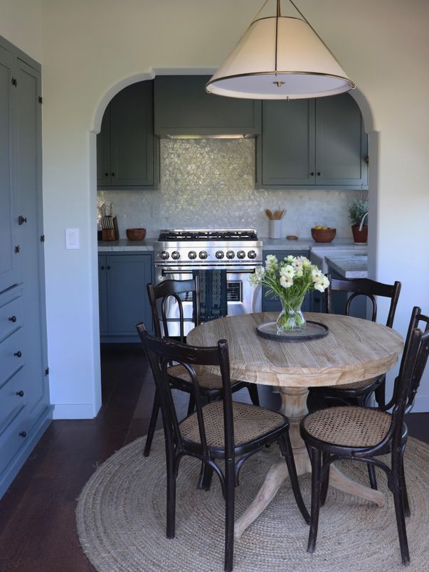 Dining room, Interior, Kitchen, Stainless Steel Appliances, Wood Texture Flooring
