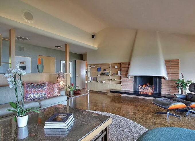 Fireplace, Interior, Living room, Stone Walls