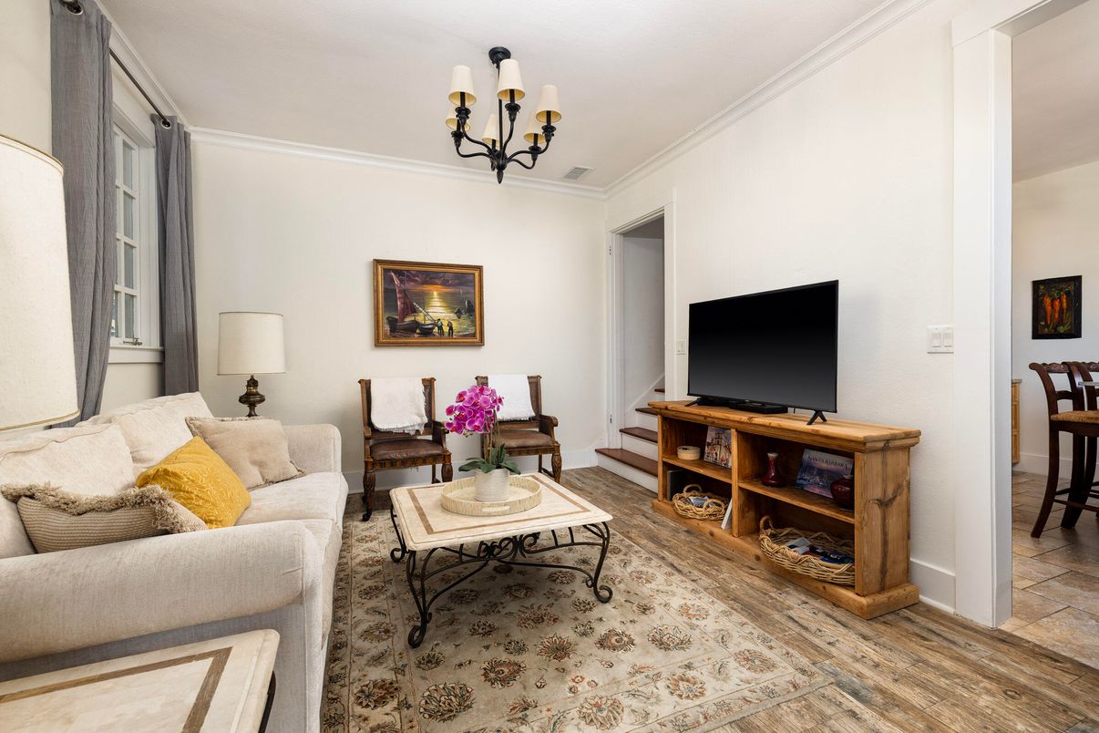 Chandelier, Interior, Living room, Wood Texture Flooring