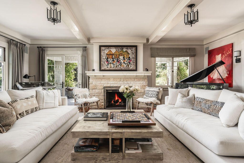 Fireplace, Interior, Living room, Piano