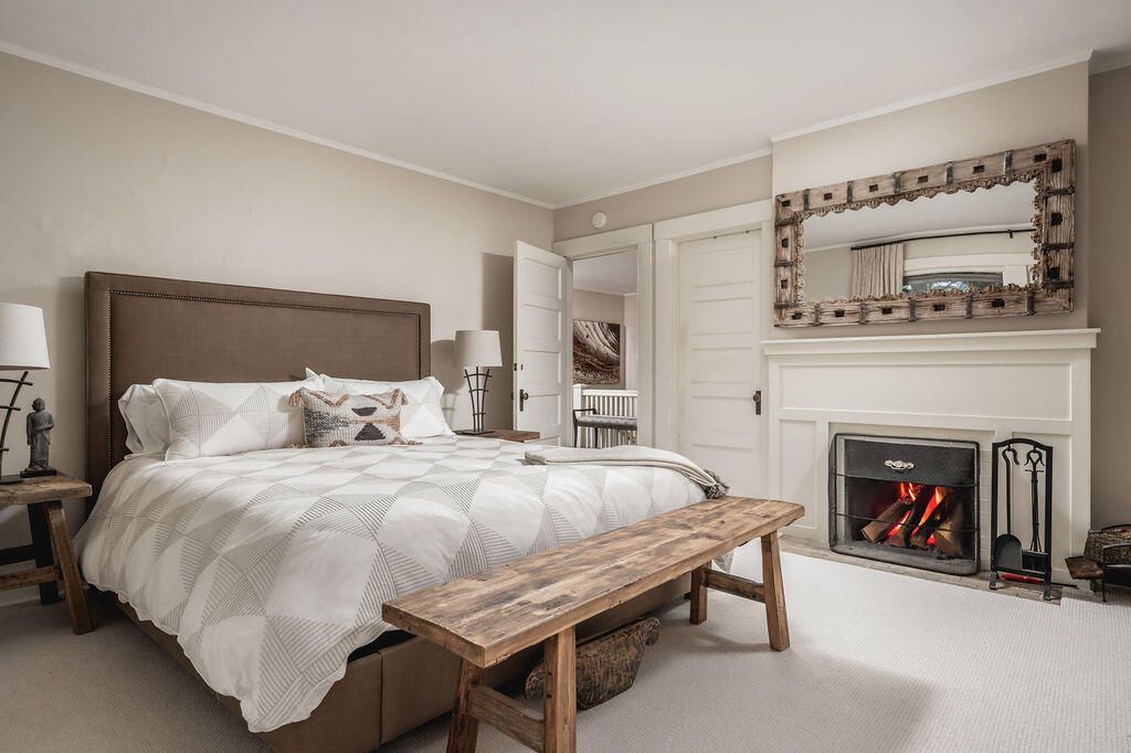 Bedroom, Fireplace, Interior