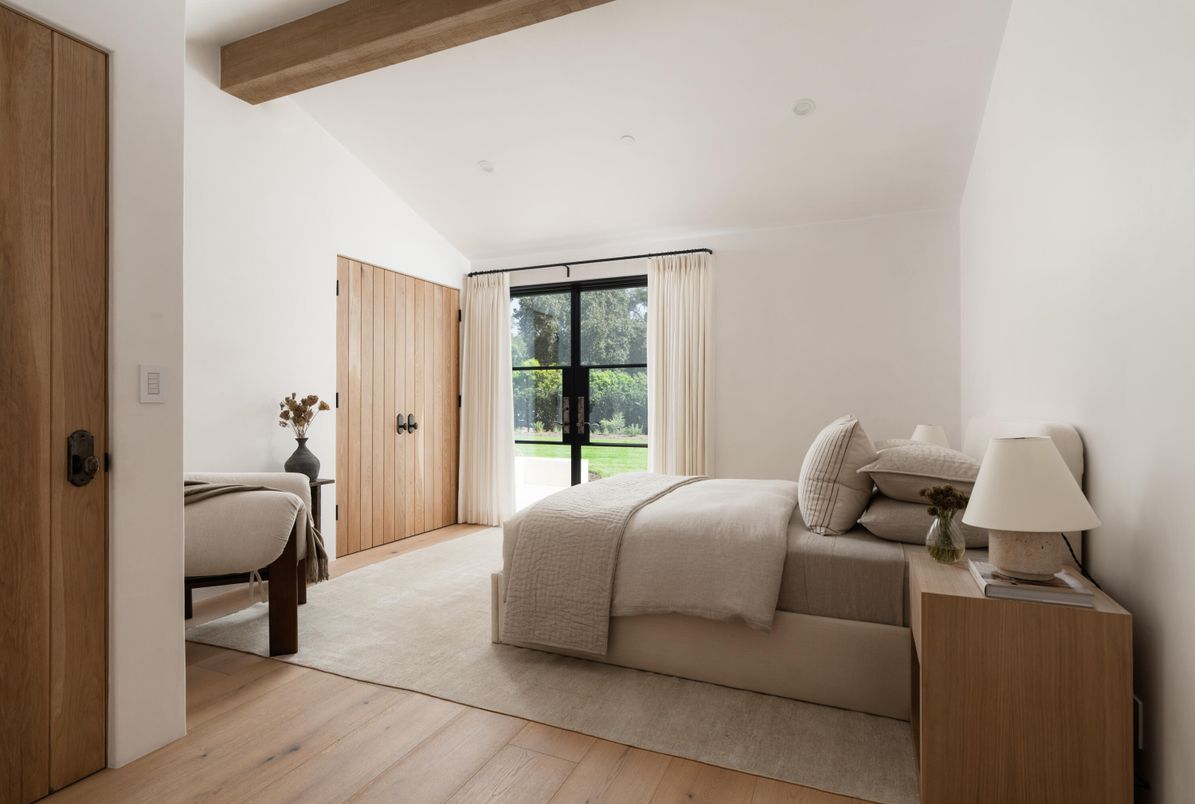 Bedroom, Interior, Wooden Beams, Wood Texture Flooring