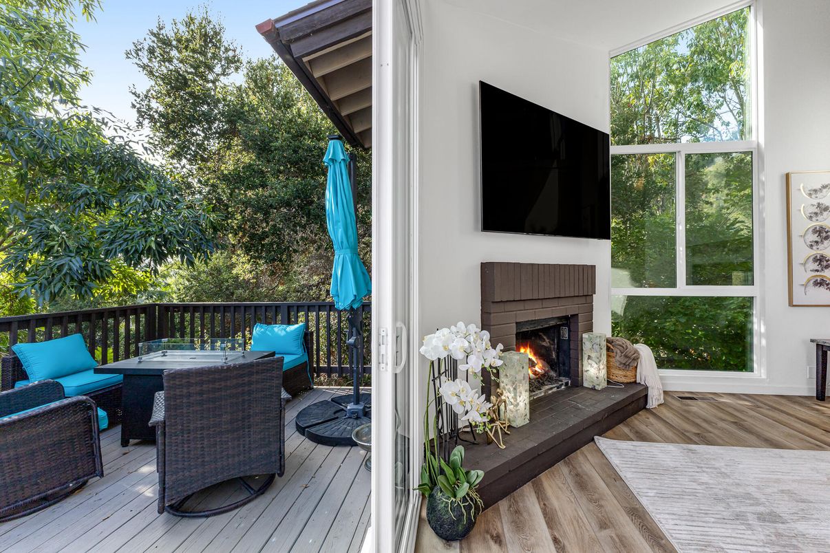 Fireplace, Interior, Wood Texture Flooring