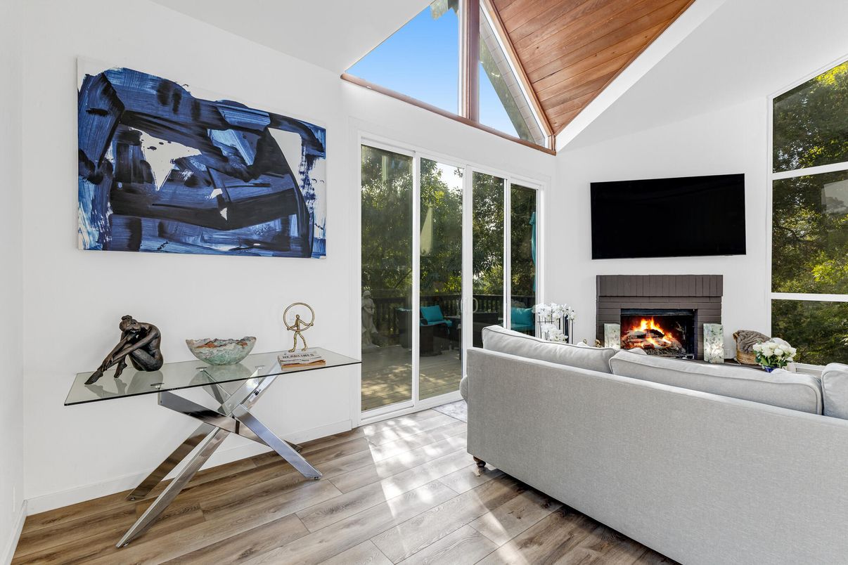 Fireplace, Interior, Living room, Wooden Ceilings, Wood Texture Flooring