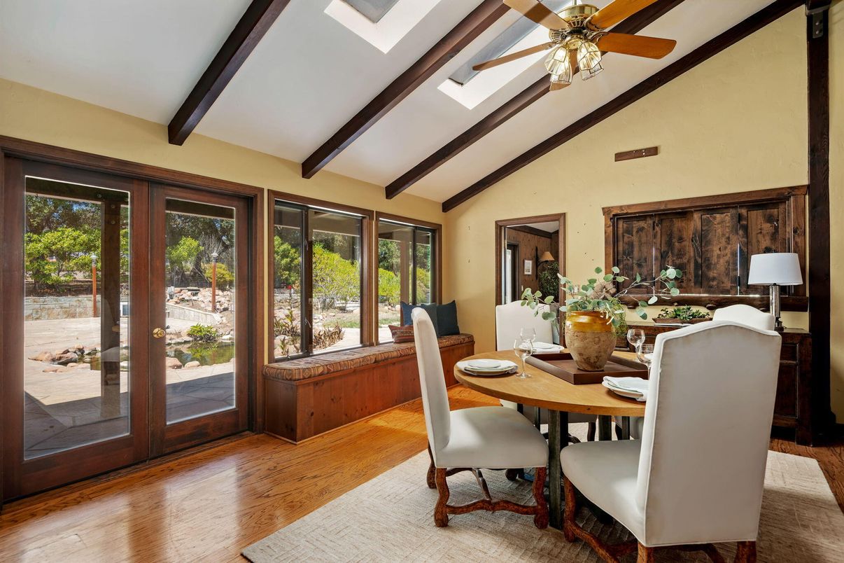 Dining room, Interior, Wooden Beams, Wood Texture Flooring