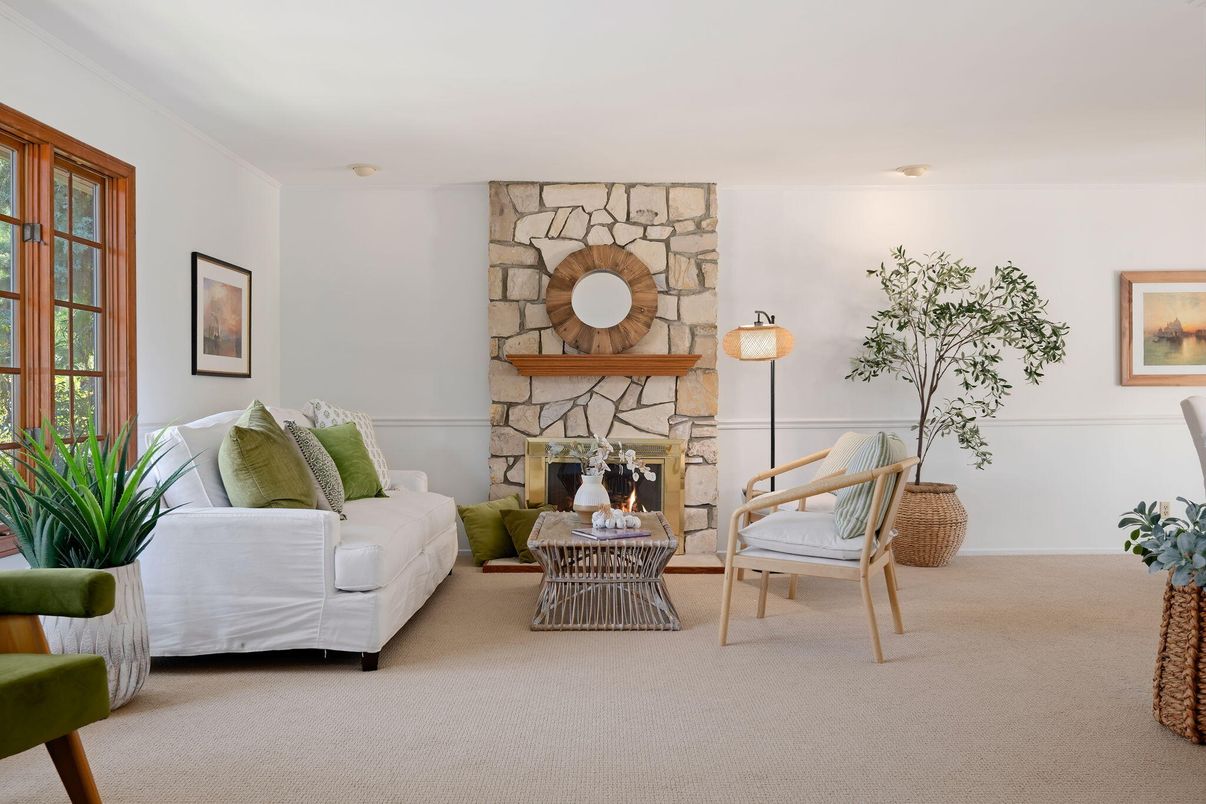 Fireplace, Interior, Living room, Stone Walls