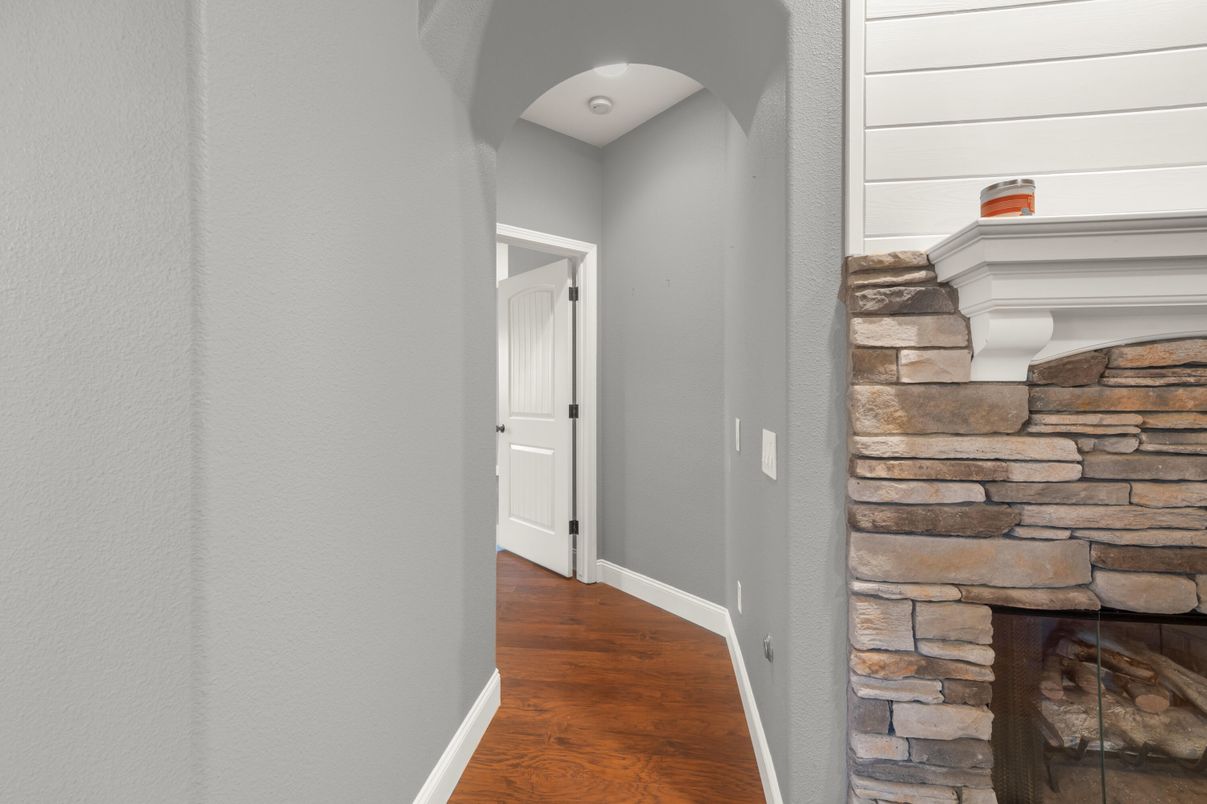 Interior, Stone Walls, Wood Texture Flooring