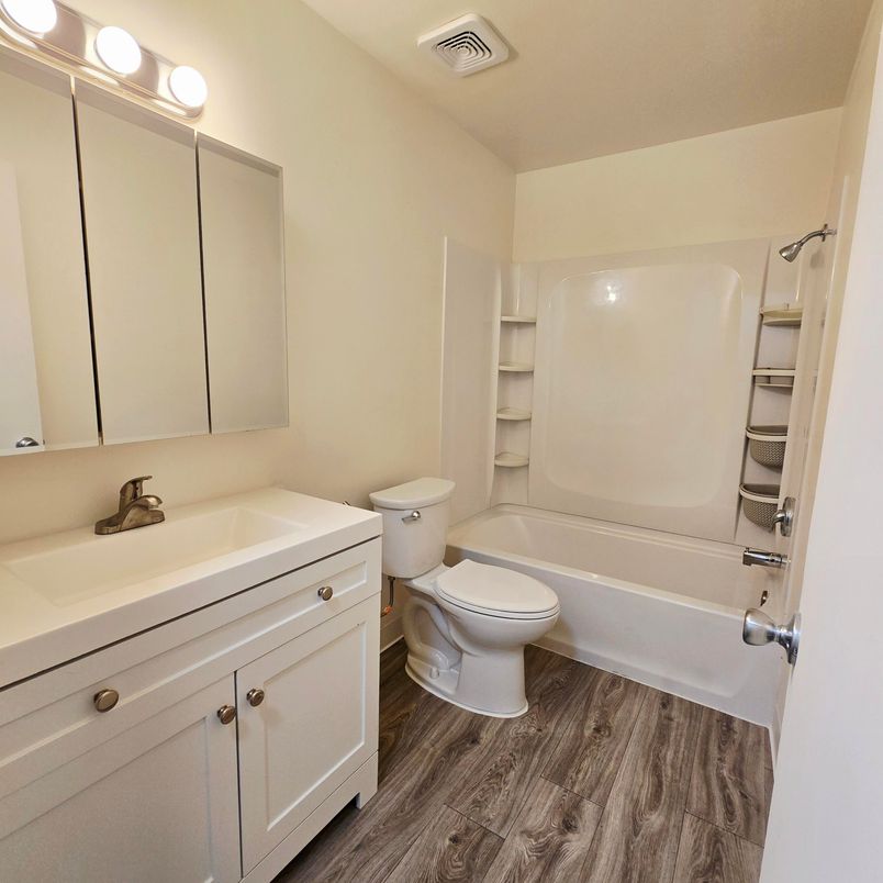 Bathroom, Interior, Wood Texture Flooring
