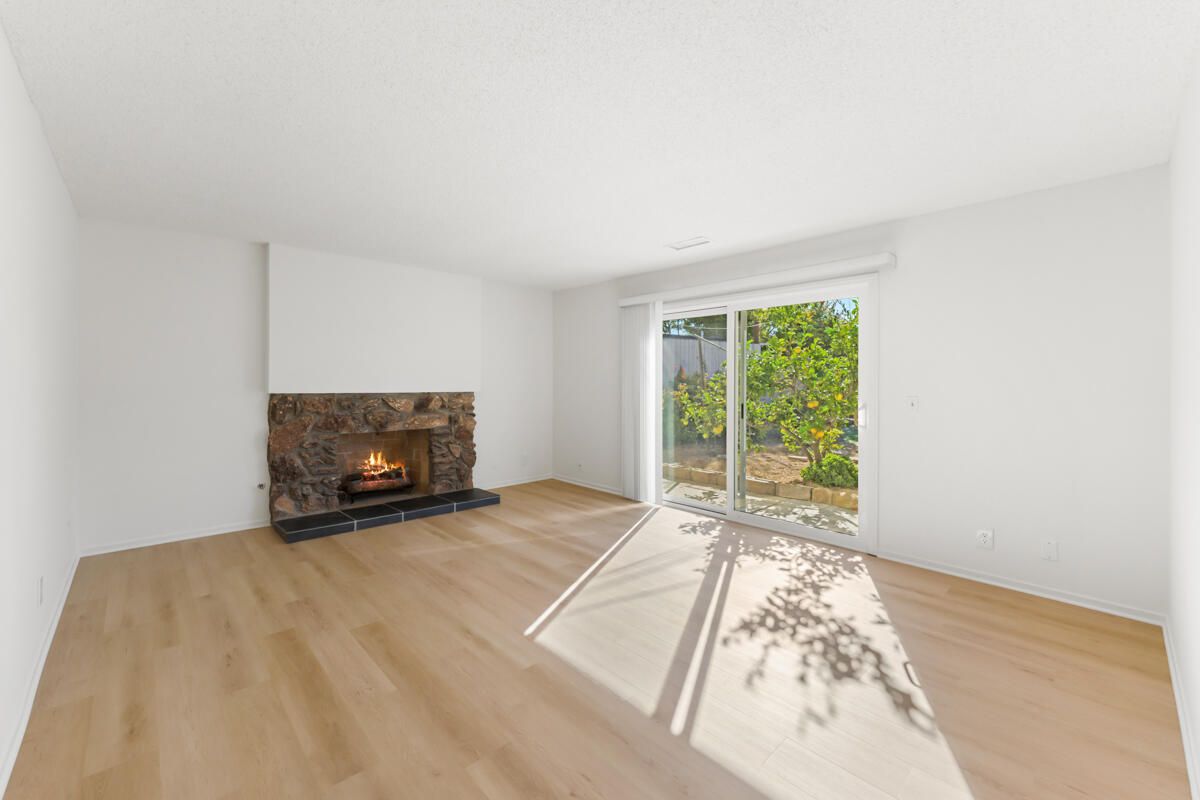 Empty room, Fireplace, Interior, Wood Texture Flooring