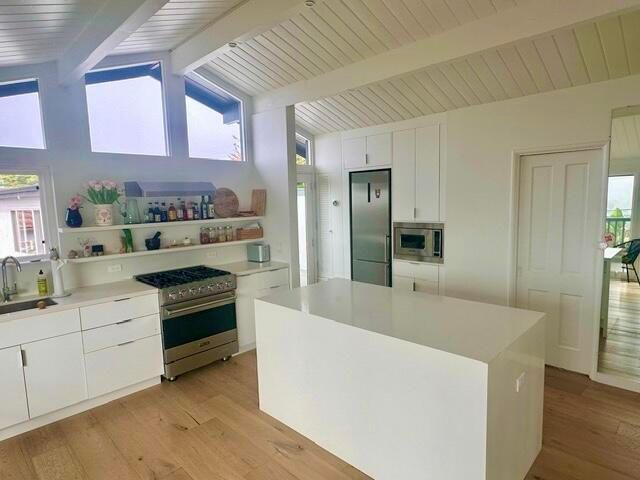 Interior, Kitchen, Stainless Steel Appliances, Wood Texture Flooring