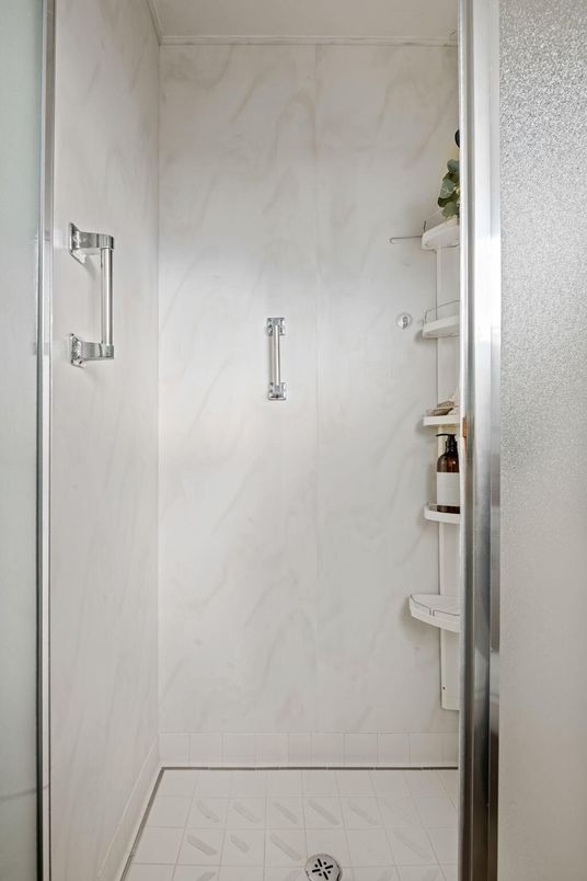 Bathroom, Glass Shower, Interior, Marble Walls