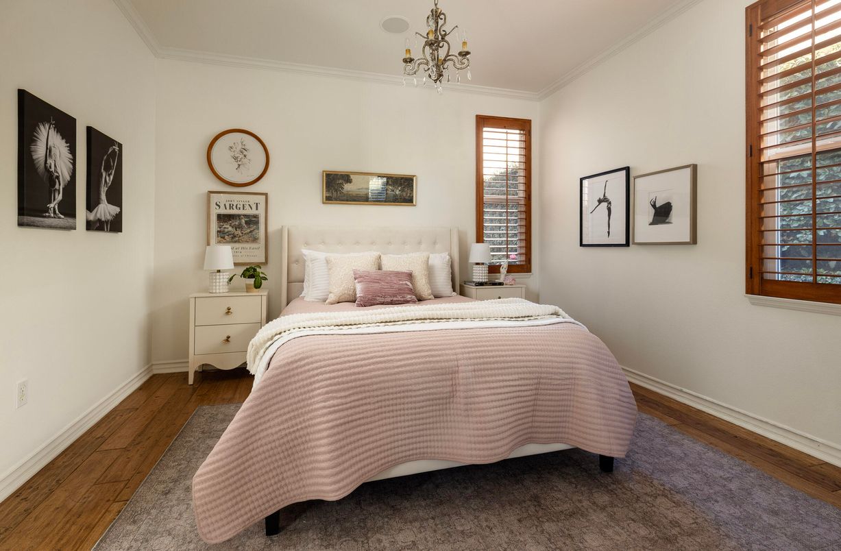 Bedroom, Chandelier, Interior, Wood Texture Flooring